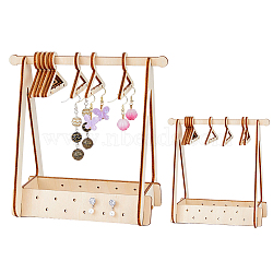 Wooden Earring Display Stands, Earring Organizer Holder, Coat Hanger Shapes, Antique White, Finish Product: 13.5x8.5x15cm, about 13pcs/set(EDIS-WH0035-03B)