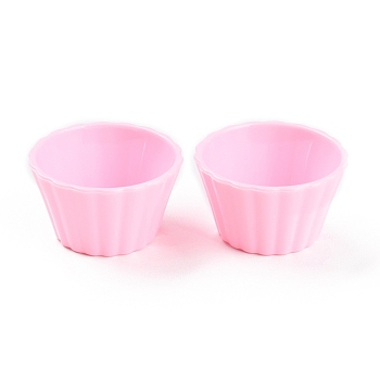 Mini Plastic Simulated Egg Tart Cup, Miniature Landscape Kitchen Model Dollhouse Accessories Decorations, Pink, 37x21mm