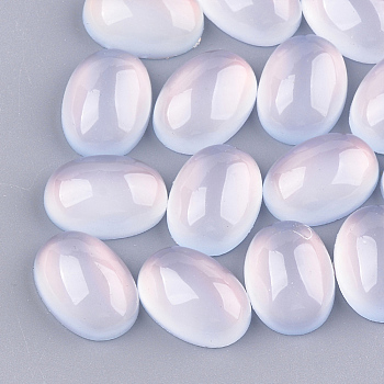 Translucent Resin Cabochons, Oval, Alice Blue, 17.5~18x13x6mm