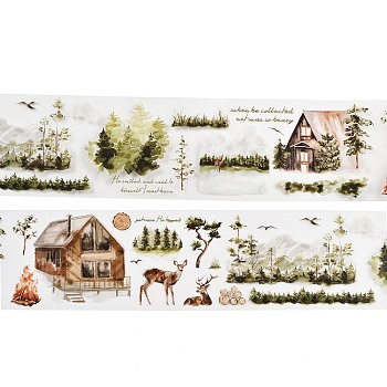 Mountain Forest Waterproof PET Decorative Stickers, DIY Scrapbook Decorative Adhesive Tapes, Camel, 60x0.1mm