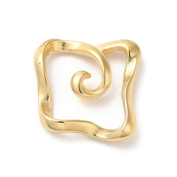 304 Stainless Steel Linking Rings, Square Link, Real 14K Gold Plated, 15x15x3.5mm
