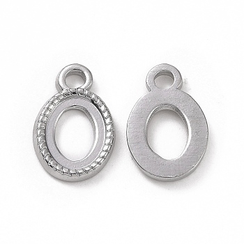 304 Stainless Steel Charms, Oval Charm, Stainless Steel Color, 13x8.5x1.5mm, Hole: 1.9mm
