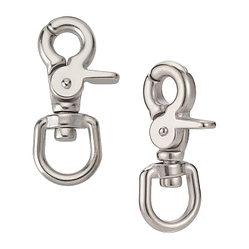 Elite 2Pcs 316 Surgical Stainless Steel Swivel Snap Hook Clasps, Platinum, 67x35x13mm, Hole: 18x13mm