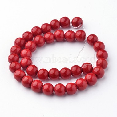 Opaque Solid Color Glass Beads Strands(GLAA-D080-8mm-19)-2