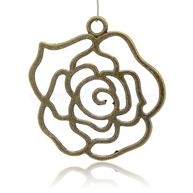 Tibétain alliage en filigrane de style rose gros pendentifs(PALLOY-J154-63AB-NF)-2