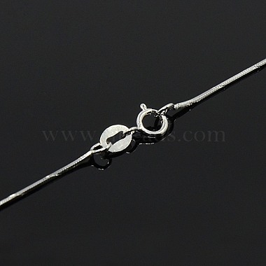 Trendy Unisex Rhodium Plated 925 Sterling Silver Snake Chain Necklaces(STER-M034-A-09)-3