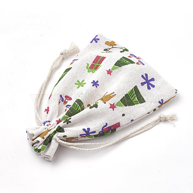 Polycotton(Polyester Cotton) Packing Pouches Drawstring Bags(ABAG-S003-02E)-3