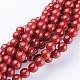 Brins de perles rondes en jaspe rouge naturel de qualité ab +(GSR6mmC011)-1