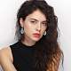 6 Pairs 6 Style Synthetic Turquoise Teardrop & Arch Flower Dangle Stud Earrings(EJEW-AN0001-10)-4