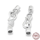 Rhodium Plated 925 Sterling Silver Fold Over Clasps(STER-L055-069P)-1