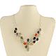 Gemstone Bib Statement Necklaces with Alloy Cabochon Settings and Silver Color Plated Brass Chains (NJEW-R224-07B-B)-2