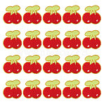 20Pcs Polyester Iron on/Sew On Patches, Slef-Adhesive, Cloth Appliques, Cherry, Red, 54x52.5x2.5mm(PATC-CA0001-33)