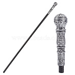 PE Plastic Home Decorations, for Costume Props Cosplay Accessories, Snake's Head Scepter, Silver, 1100x45mm(AJEW-WH20054-055B-03)