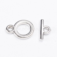 CCB Plastic Toggle Clasps, Jewelry Components, Platinum Color, 18x13x2mm, Hole: 2mm(CCB-827A)