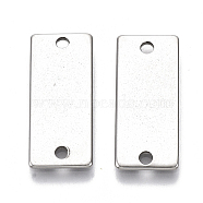 304 Stainless Steel Links, Stamping Blank Tag, Rectangle, Stainless Steel Color, 21x9x1mm, Hole: 1.6mm(STAS-S079-166)