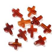 Natural Carnelian Beads, Cross, 16x12.5x4.5mm, Hole: 1.5mm(G-Q006-03)