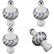 Plastic Curtain Rod Heads, Round Drapery Pole Finials, Old Lace, 120.5x67mm, Inner Diameter: 28.5mm(FIND-WH0021-36C)