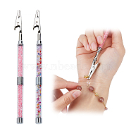 2Pcs 2 Styles Iron Bracelet Tool Jewelry Helper Alligator Clip, with Plastic Findings, Bracelet Fastening Helper Tools, Mixed Color, 17.9~18x0.95~1cm, 1pc/style(AJEW-DC0001-55)