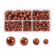 340Pcs 4 Sizes Synthetic Goldstone Beads Strands, Round, 4mm/6mm/8mm/10mm, Hole: 0.5~1mm(G-LS0001-11)
