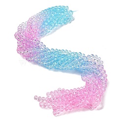 Transparent Painted Glass Beads Strands, Faceted, Rondelle, Colorful, 6x5mm, Hole: 1mm, about 80pcs/strand, 16.54''(42cm)(X-DGLA-A034-T6mm-A22)