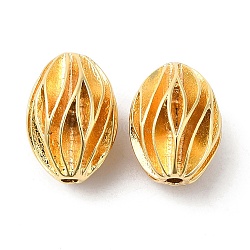 Brass Beads, Oval, Real 18K Gold Plated, 14.5x10mm, Hole: 1.8mm(KK-P234-43G)