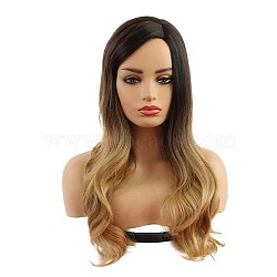 Balayage Long Wavy Wigs for Women, Synthetic Wigs, Heat Resistant High Temperature Fibe, Brown, 25.59inches(65cm)(OHAR-E014-05)