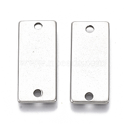 Tarnish Resistant 304 Stainless Steel Links, Stamping Blank Tag, Rectangle, Stainless Steel Color, 21x9x1mm, Hole: 1.6mm(STAS-S079-166)