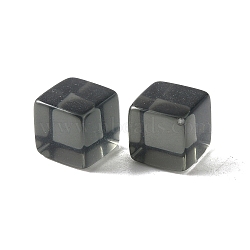 Transparent Acrylic Beads, Cube, No Hole, Gray, 7.5x7.5x7.5mm(AJEW-WH0258-630C)