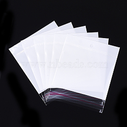 Pearl Film Cellophane Bags, OPP Material, Self-Adhesive Sealing, with Hang Hole, Rectangle, White, 17~17.5x11cm, Unilateral Thickness: 0.045mm, Inner Measure: 12.3x11cm(OPC-S019-05E)