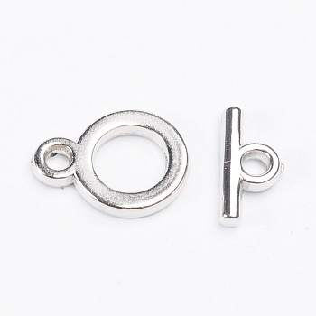 CCB Plastic Toggle Clasps, Jewelry Components, Platinum Color, 18x13x2mm, Hole: 2mm