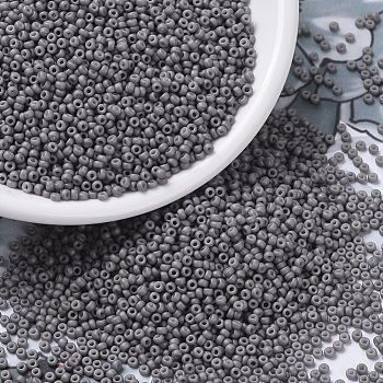 MIYUKI Round Rocailles Beads, Japanese Seed Beads, 11/0, (RR2317) Matte Opaque Gray, 2x1.3mm, Hole: 0.8mm, about 5500pcs/50g