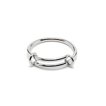 304 Stainless Steel Wire Wrap Expandable Adjustable Ring for Women, Stainless Steel Color, US Size 5 1/4(15.9mm)