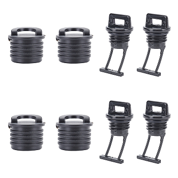 AHANDMAKER 8Pcs 2 Style Rubber Plug, Canoe Accessories, Column, Black, 4pcs/style