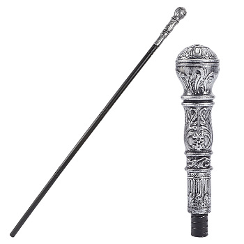 PE Plastic Home Decorations, for Costume Props Cosplay Accessories, Snake's Head Scepter, Silver, 1100x45mm