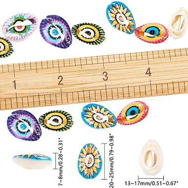 Printed Natural Cowrie Shell Beads(SSHEL-NB0001-07)-5