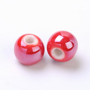Pearlized Handmade Porcelain Round Beads(PORC-S489-6mm-14)-2
