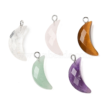 Platinum Moon Mixed Stone Pendants