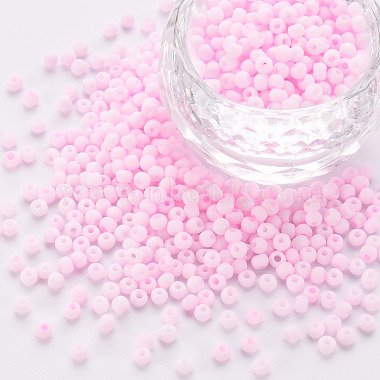 Pearl Pink Round Glass Beads