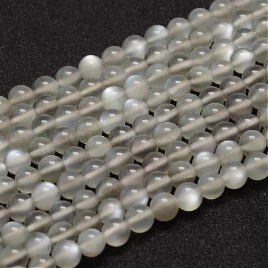 6mm Gray Round Moonstone Beads