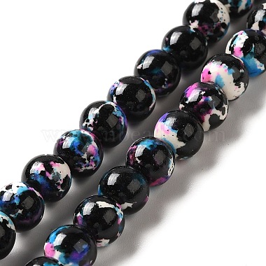 Black Round Synthetic Turquoise Beads