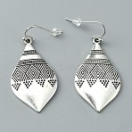 Bohemia Alloy Geometry Dangle Earrings for Women, Antique Silver, Teardrop Pattern, 47mm, Pin: 0.7mm(EJEW-WH0004-48A)