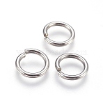 Tarnish Resistant 304 Stainless Steel Saw Cut Open Jump Rings, Stainless Steel Color, 12 Gauge, 14x2mm, Inner Diameter: 10mm, 300pcs/bag(STAS-P212-25P-24)