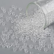 TOHO Round Seed Beads, Japanese Seed Beads, (1) Crystal Clear, 8/0, 3mm, Hole: 1mm, about 222pcs/10g(X-SEED-TR08-0001)