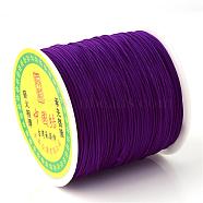 Braided Nylon Thread, Chinese Knotting Cord Beading Cord for Beading Jewelry Making, Indigo, 0.5mm, about 150yards/roll(NWIR-R006-0.5mm-675)
