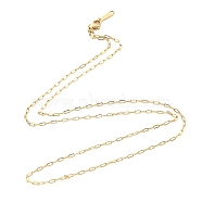 304 Stainless Steel Paperclip Chain Necklace for Women, Golden, 24.37 inch(61.9cm)(NJEW-A008-04G)