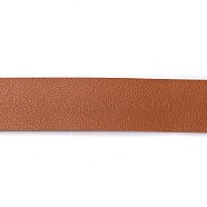 Flat Single Face Imitation Leather Cords, Lychee Pattern, Brown, 25x1.8mm, about 1.09 Yards(1m)/Roll(LC-WH0002-01E)