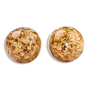 Transparent Resin Beads, with Gold Foil, Round, Goldenrod, 20mm, Hole: 1.8mm(RESI-N034-20-W01)