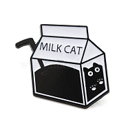 Liquid Cat Enamel Pins, Black Alloy Badge for Backpack Clothes, Drink, 29.5x28.5x1.4mm(JEWB-G028-02C)