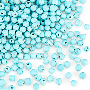 240Pcs Natural Howlite Beads, Dyed, Faceted, Round, Sky Blue, 3mm, Hole: 0.8mm(G-OC0004-66)