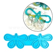 Butterfly Pendants Silicone Molds, Resin Casting Molds, for UV Resin, Epoxy Resin Jewelry Making, Sky Blue, 58x186x4mm, Hole: 2mm, Inner Diameter: 90x55mm(DIY-M045-16)